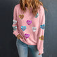❤️Valentine's Day Pre-Sale✨Womens Valentine's Day Sweatshirt with Heart Sequins