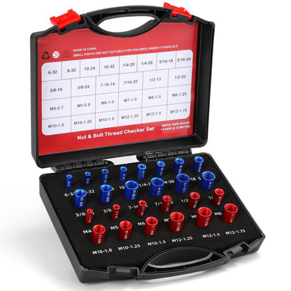 🔧📏 50% OFF! Nut & Bolt Thread Checker Kit – Military-Grade Precision for Internal & External Threads (Metric + Imperial)