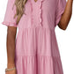 🏖️Summer Hot Sale 60% OFF🏝️👗Women's V Neck Ruffle Casual A-Line Flowy Swing Shift Dress
