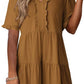 🏖️Summer Hot Sale 60% OFF🏝️👗Women's V Neck Ruffle Casual A-Line Flowy Swing Shift Dress