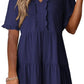 🏖️Summer Hot Sale 60% OFF🏝️👗Women's V Neck Ruffle Casual A-Line Flowy Swing Shift Dress