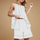 🏖️Summer Hot Sale🔥Women's Round-Neck Tank Top & High-Waisted Shorts Set🎁