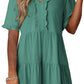 🏖️Summer Hot Sale 60% OFF🏝️👗Women's V Neck Ruffle Casual A-Line Flowy Swing Shift Dress