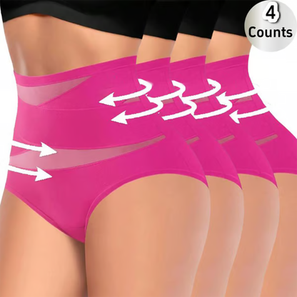 ⏳Last Day Sale 🌸Buy 1 Get 3 Free✨Plus-Size High-Waist Cross Tummy Control Panties🔥
