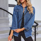 ✨Hot Sale 50% OFF🔥Oversized Fringe Denim Jean Jacket with Pocket