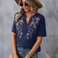 🌸Spring Sale 60% OFF👕Embroidered Notched Short Sleeve T-Shirt✨