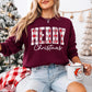 🎄🎁“Merry Christmas” Plaid Graphic Sweatshirt☃️🎅