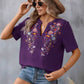 🌸Spring Sale 60% OFF👕Embroidered Notched Short Sleeve T-Shirt✨