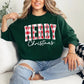 🎄🎁“Merry Christmas” Plaid Graphic Sweatshirt☃️🎅