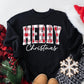 🎄🎁“Merry Christmas” Plaid Graphic Sweatshirt☃️🎅