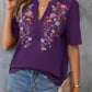 🌸Spring Sale 60% OFF👕Embroidered Notched Short Sleeve T-Shirt✨