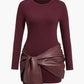 ✨Hot Sale 50% OFF🔥Faux Leather Patchwork Mini Dress