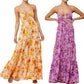 🌞Summer Sale 50% OFF🔥Floral Print Tie Front Tiered Maxi Dress