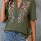 🌸Spring Sale 60% OFF👕Embroidered Notched Short Sleeve T-Shirt✨