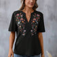🌸Spring Sale 60% OFF👕Embroidered Notched Short Sleeve T-Shirt✨
