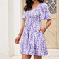 🌞2025 New Arrivals🔥Women's Cute Smocked V Neck Flutter Sleeve Mini Dress with Pockets
