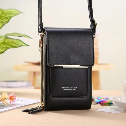 🥳2026 HOT SALE🥳💞50K+ SOLD! 👛📱Women‘s Touchscreen Crossbody Phone Wallet – Answer calls & text without opening. Fits phones up to 6.5″, water‑resistant & lightweight – hands‑free summer style! 🌸✨