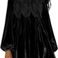 🎅 HOLIDAY HAUL SALE👗Womens A-Line Velvet Lace Overall Pleated Babydoll Mini Dress
