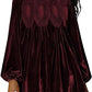 🎅 HOLIDAY HAUL SALE👗Womens A-Line Velvet Lace Overall Pleated Babydoll Mini Dress