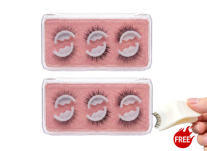🎉2026 Sale Over 38K+ Sold!👁️Reusable Self-Adhesive False Eyelashes｜Glue-Free Natural Curly Press-On Lashes✨