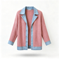 ⌛⏰Last Day 50% OFF🎁🧥Women's Elegant Denim Spliced Ribbed Knit Coat