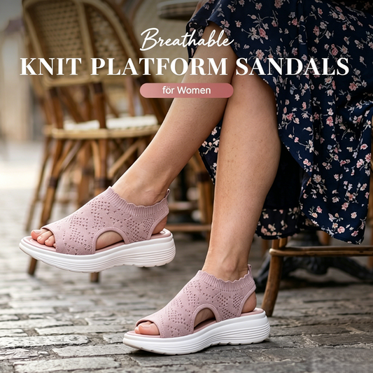 🏖️Summer Hot Sale 60% OFF🏝️👡Women's Breathable Knit Platform Sandals🎁
