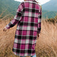 🍂49% OFF🔥Women's Plaid Print Long Sleeve Warm Tweed Coat