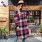 🍂49% OFF🔥Women's Plaid Print Long Sleeve Warm Tweed Coat