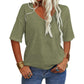 🌞Summer Sale 50% OFF🔥Women's Solid Color V-Neck T-shirt