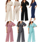 🌞Summer Sale 50% OFF🔥Women's Elegant V-Neck Wide Leg Waist Tie Jumpsuit