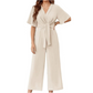 🌞Summer Sale 50% OFF🔥Women's Elegant V-Neck Wide Leg Waist Tie Jumpsuit