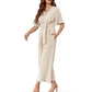 🌞Summer Sale 50% OFF🔥Women's Elegant V-Neck Wide Leg Waist Tie Jumpsuit