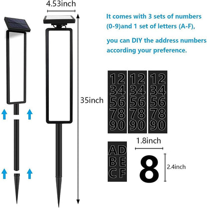 ✨Last Day 49% OFF⌛☀️📫Solar Address LED Sign Lighted House Number Plate with 3 sets of numbers (0-9)and 1 set of letters (A-F)