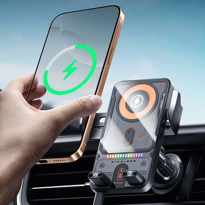 📢📢🔥Last Day Sale 60% OFF⏰Over 50K+ sold! 📱Smart 2-in-1 Car Rotating Mobile Phone Holder & Wireless Charger⚡