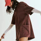 🌞Summer Sale 49% OFF🔥Oversized T-shirt V-shaped Back Romper