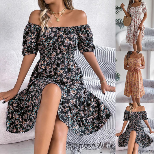 🌞Summer Sale 50% OFF🔥Women's Floral Print Dress with Pleated Hem