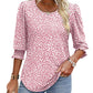 🌞Summer Sale 50% OFF🔥Blouses for Women Dressy Casual 3/4 Length Sleeve Women’s Tops with Smocked Cuffs