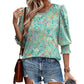 🌞Summer Sale 50% OFF🔥Blouses for Women Dressy Casual 3/4 Length Sleeve Women’s Tops with Smocked Cuffs