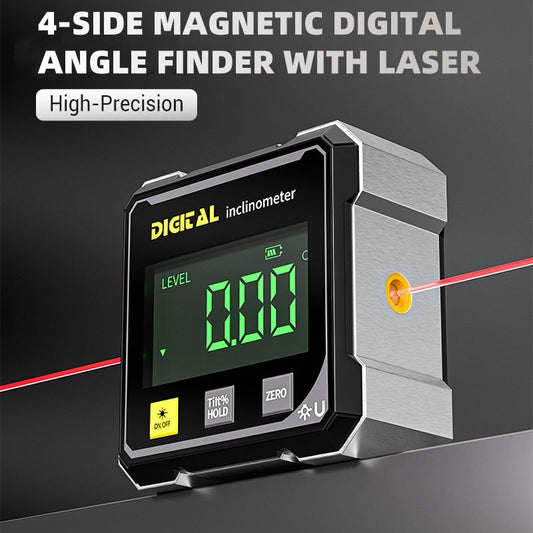📐4-Side Magnetic Digital Angle Finder with Laser💥