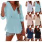 🌞Summer Sale 50% OFF🔥Women's Solid V-Neck Long Sleeve Hooded Top with Pocket