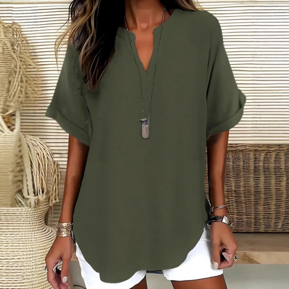 🌸Spring Sale 60% OFF👕🌟Fashion Loose Solid Color Short Sleeve Top