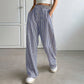 🌞Summer Sale 50% OFF🔥Women's Casual Vertical Stripe Drawstring Pants