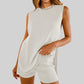 🌞Summer Sale 50% OFF🔥Women's Summer Sleeveless Knit Tops and Shorts 2-Piece Outfits
