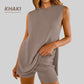 🌞Summer Sale 50% OFF🔥Women's Summer Sleeveless Knit Tops and Shorts 2-Piece Outfits