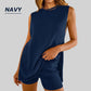 🌞Summer Sale 50% OFF🔥Women's Summer Sleeveless Knit Tops and Shorts 2-Piece Outfits