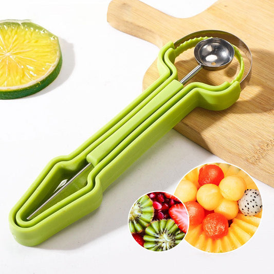 🏖️Summer Hot Sale 60% OFF🍉3-in-1 Stainless Steel Melon Baller Scoop Tool Kit👍