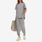 🔥49%  OFF Hat Sale🔥Women’s Casual Loose Fit Two-Piece T-Shirt & Pants Tracksuit Set