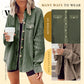 💕🧥Hot Sale 50%OFF🎀Women's Waffle Knit Shacket Button-Down Shirt Jacket