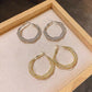 Twisted Shining Hoop Earrings
