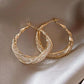 Twisted Shining Hoop Earrings